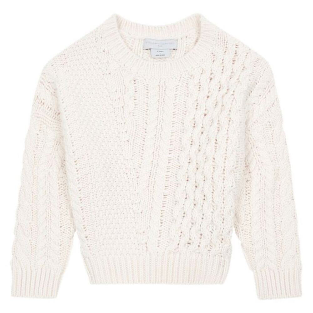 STELLA MCCARTNEY KIDS Oversized chunky knit ecru sweater size 14